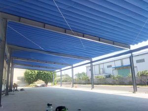 Bạt che nhà tiền chế khung thép chống thấm, kháng UV